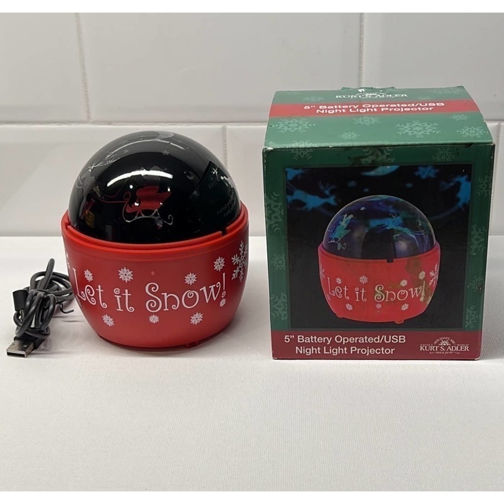 Kurt Adler “Let it Snow” Christmas Winter‎ Night Light Projector 5"